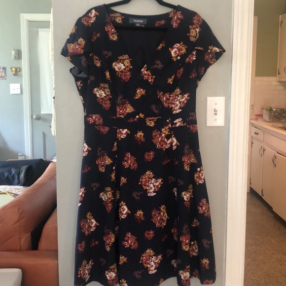 ModCloth Shortsleeve Fall Floral POCKET dress-NWOT - Picture 2 of 4